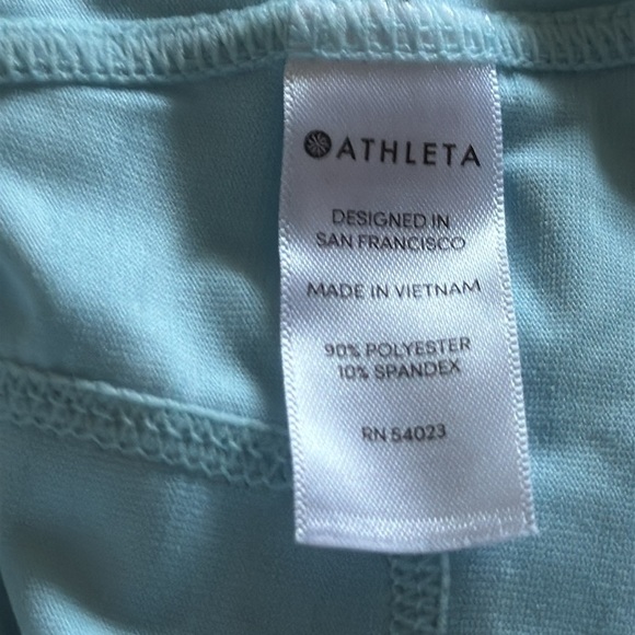 Athleta Pacifica UPF Tank 2 cap sleeves 1/4 zip front Surf City aqua top Sz XXS - Picture 7 of 9
